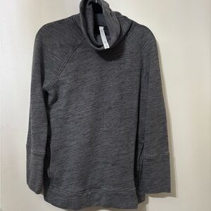 Lululemon Dark Gray Heather Cowl Neck performance tunic sweatshirt